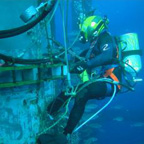 Woodside diver working underwater