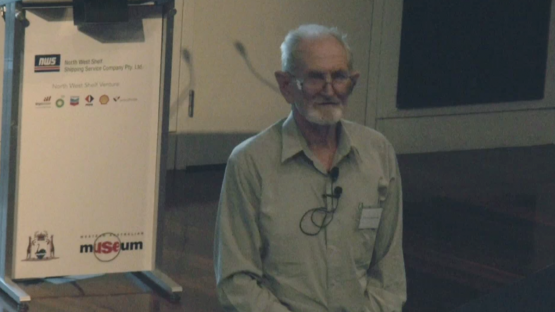 Harry Butler presenting a lecture