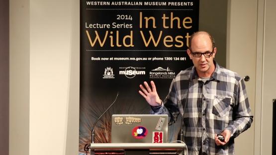 Wet and Wild: Frogs of the Kimberley - Paul Doughty giving a lecture at a lectern