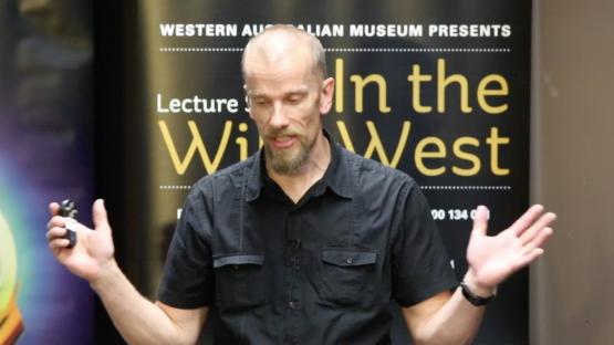 Dr Mikael Siversson - Image copyright WA Museum Dr Mikael Siversson delivering a talk