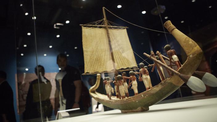 Secrets of the Afterlife exhibition, WA Museum - Perth, 2013 Egyptian boat artifact at the Secrets of the Afterlife exhibition