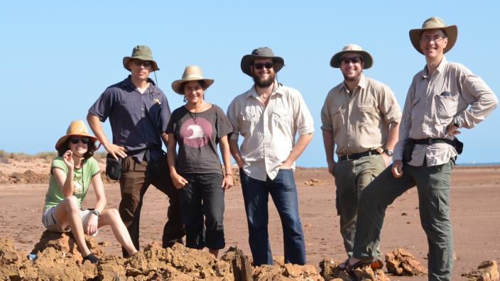 The NCB field team at Onslow. From left, Nerida Wilson, Nik Tatarnic, Kim Lema, Joel Huey, Corey Whisson, and Mark Harvey. The NCB field team at Onslow. From left, Nerida Wilson, Nik Tatarnic, Kim Lema,