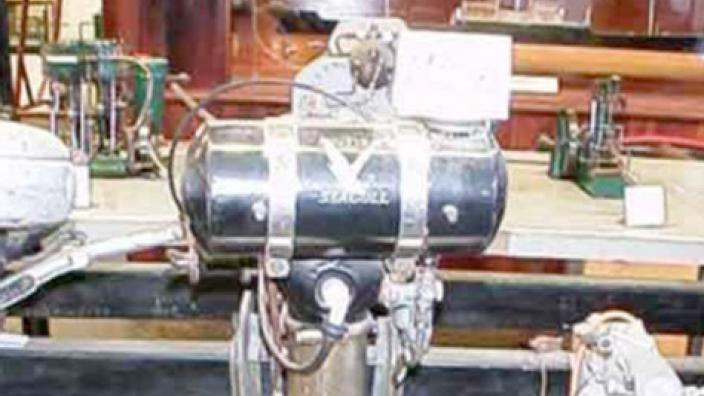 An outboard boat engine