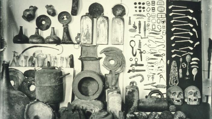 Artefacts recovered from the Zeewijk - Photo by Patrick Baker Artefacts recovered from the Zeewijk on display in a museum gallery