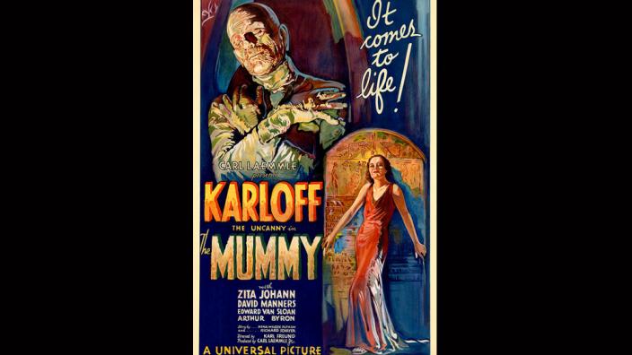 1930's style movie poster for a mummy film