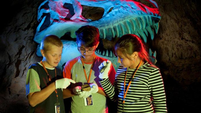Time Trekkers – Dino Digg 3 kids investigating a fossil