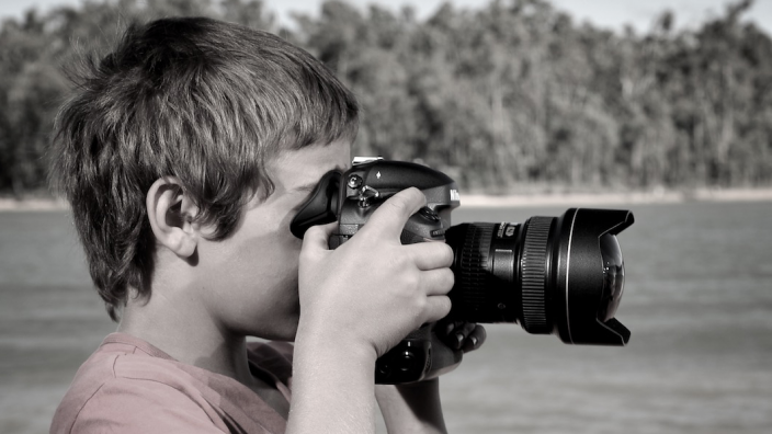 Junior Photography workshops A child taking a photo on a camera