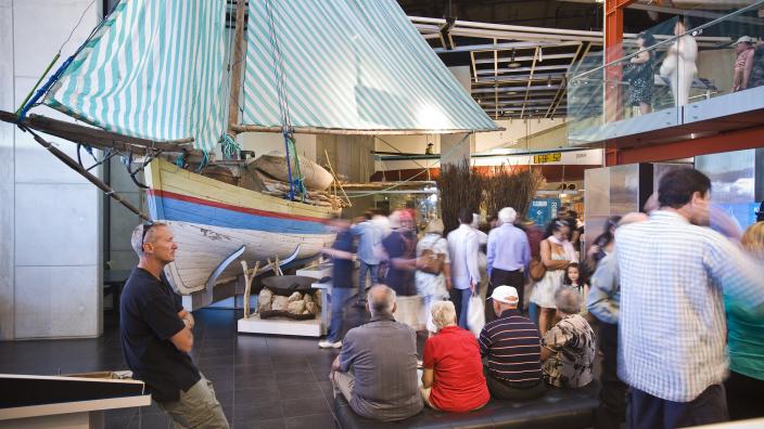 Hooked On Fishing - Image copyright WA Museum Fishing Gallery with crowds of people