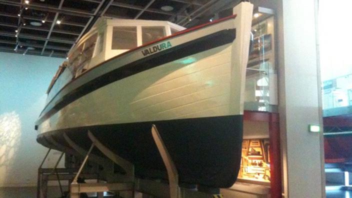 Valdura Steam Boat - Image copyright of the Western Australian Museum A ferry mounted for an exhibition