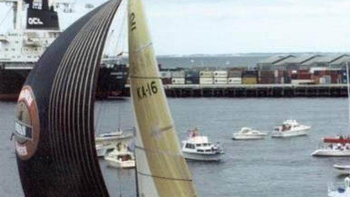 Australia II sails into Fremantle, 2001