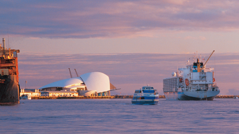 Image of Fremantle Harbour with Maritime Museum in background