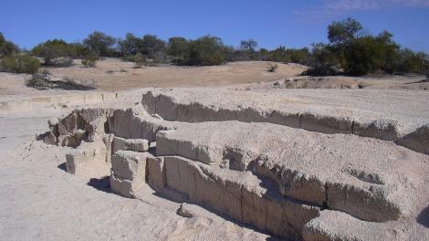 A shell quarry on the beach in the Shark Bay area of Western Australia