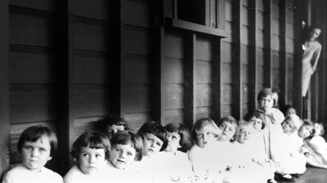 Small children waiting to be immunised at Nudgee Orphanage, Brisbane, about 1928 - John Oxley Library, State Library of Queensland Small children waiting to be immunised at Nudgee Orphanage, Brisbane, about 1928