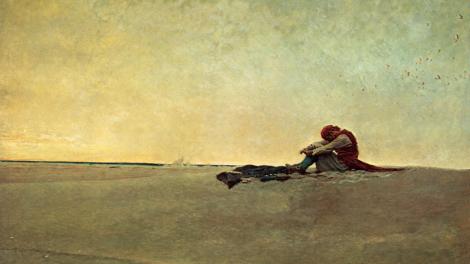 Marooned, by Howard Pyle (1909) - Available in the public domain http://commons.wikimedia.org/wiki/File:Marooned_(close_up).jpg The misery of a shipwreck surviror