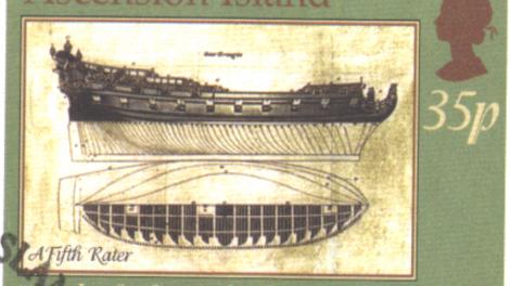 Wreck of the Roebuck - Public domain image of a stamp Postage stamp showing the Wreck of the Roebuck