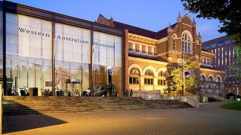 Western Australian Museum Perth building at night