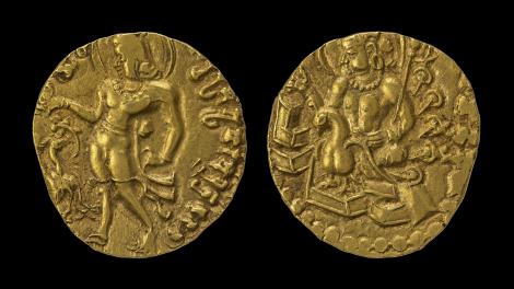 Gold coin of Kumaragupta, c. 415–450 CE, India. 