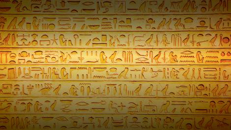 A panel displaying hieroglyphs A panel displaying hieroglyphs.