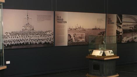 HMAS Sydney II - Image copyright of the Western Australian Museum Wall display and panels for the exhibition HMAS Sydney II