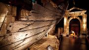 The Batavia shipwreck and portico inside the WA Museum Shipwreck, Fremantle