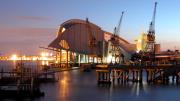 Maritime Museum at night photographed from the Indian Ocean 