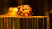 A gold nugget - Image copyright of the Western Australian Museum A large gold nugget on a podium