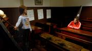 Old One Teacher School Room - Image copyright of the Western Australian Museum A child pretending to be a teacher to another child wearing a dunce hat
