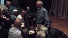 Harry Butler standing amongst the crowd of his In the Wild West Lecture Almost 'In The Wild', Dr W.H. (Harry) Butler, WA Museum Fellow Image copyright WA Museum