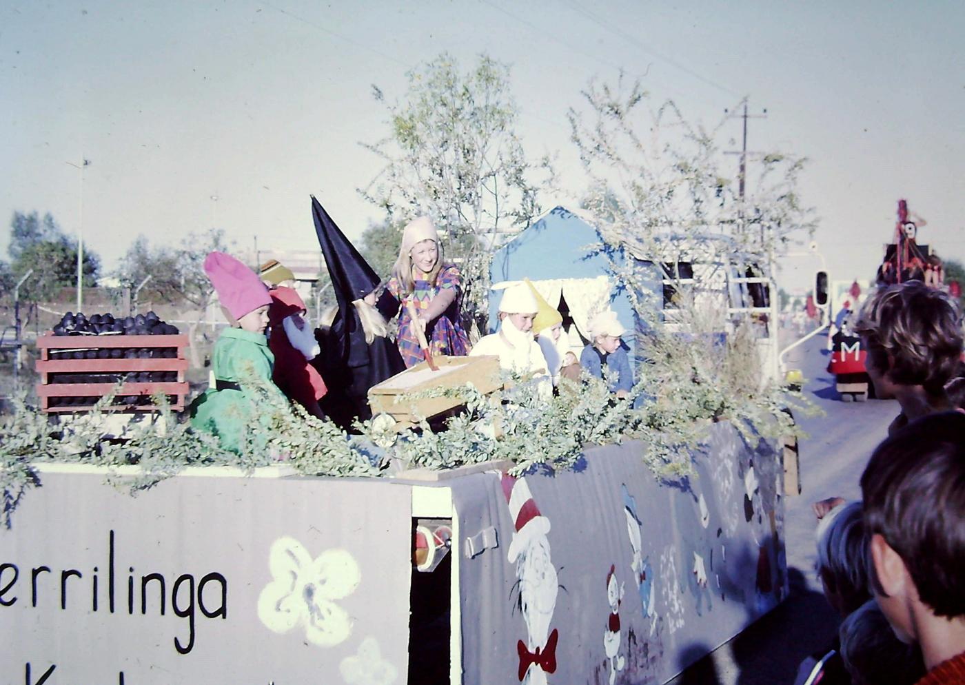 A ute decorated as a float for a parade