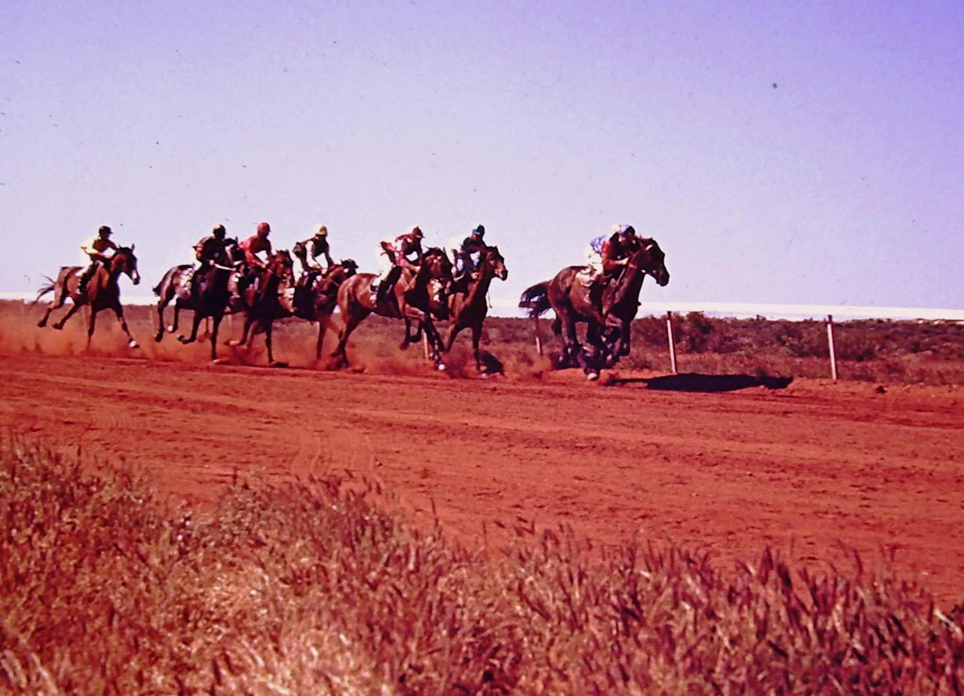 Horses racing at the old Exmouth race track