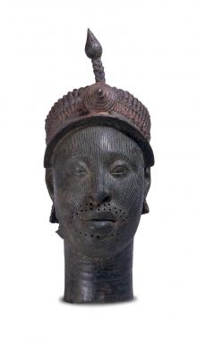 Ife head free-standing brass head cast in the lost wax technique