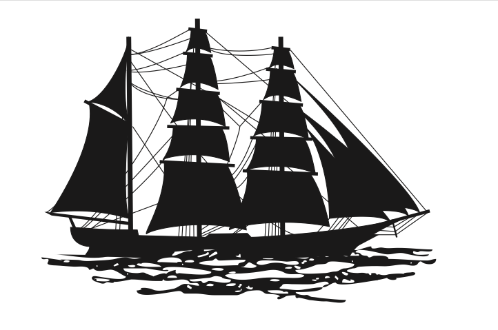 Silhouette of a barque