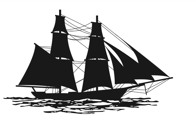 Silhouette of a brig