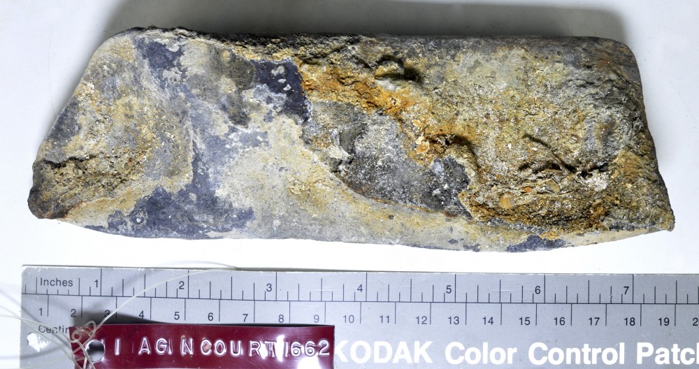 AG1662 Lead artefact recovered from Agincourt