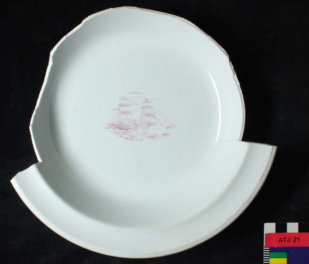 ATJ21 Patterned Earthenware artefact recovered from Albany Town Jetty site