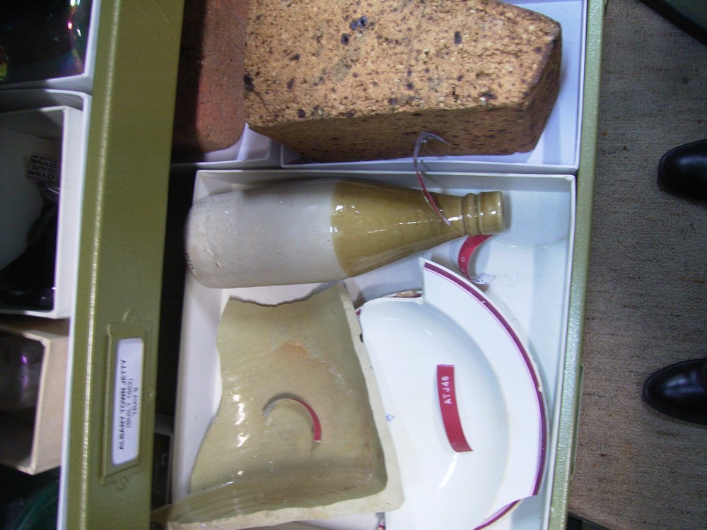 ATJ48B Patterned Earthenware artefact recovered from Albany Town Jetty site