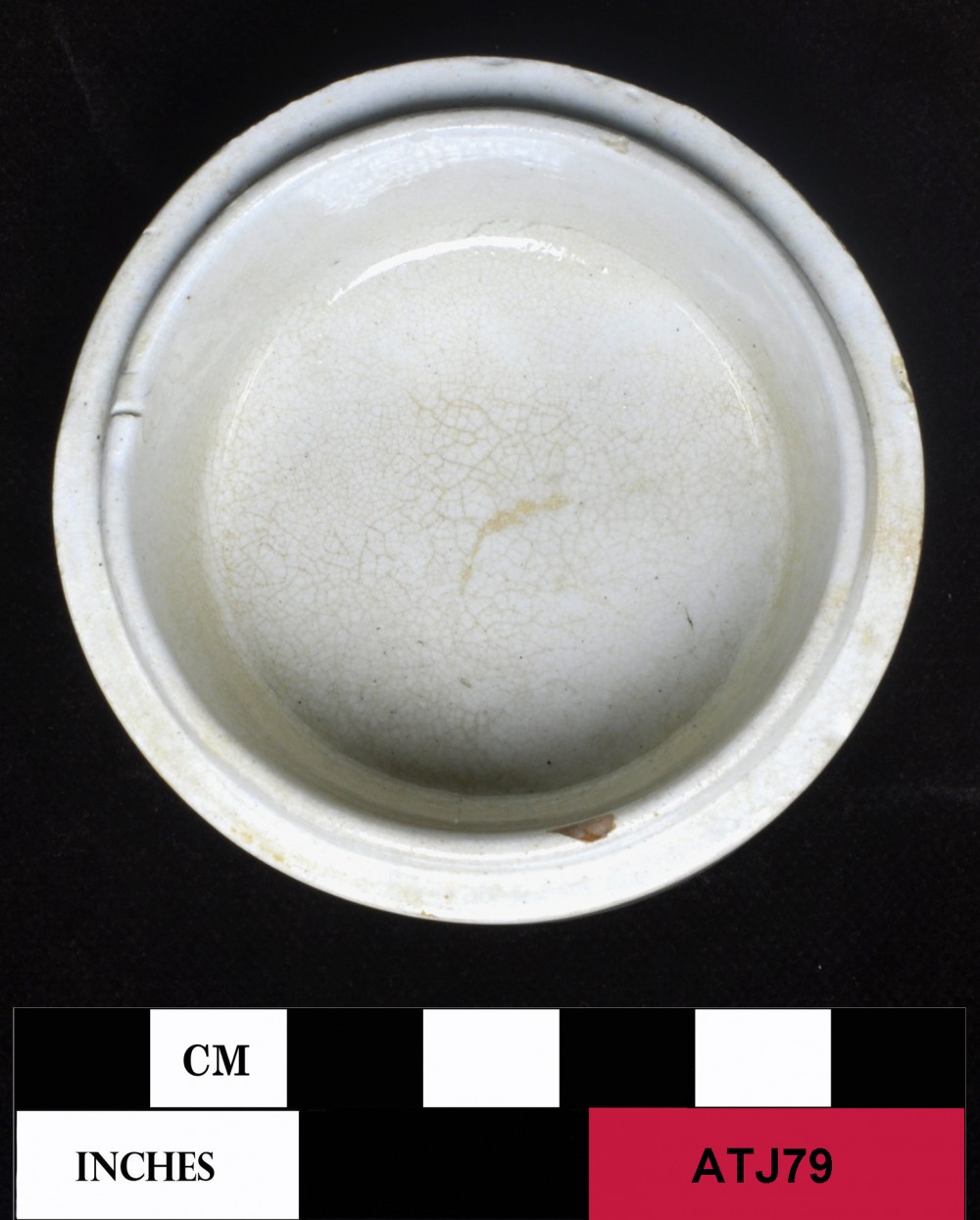 ATJ79 Patterned Earthenware artefact recovered from Albany Town Jetty site