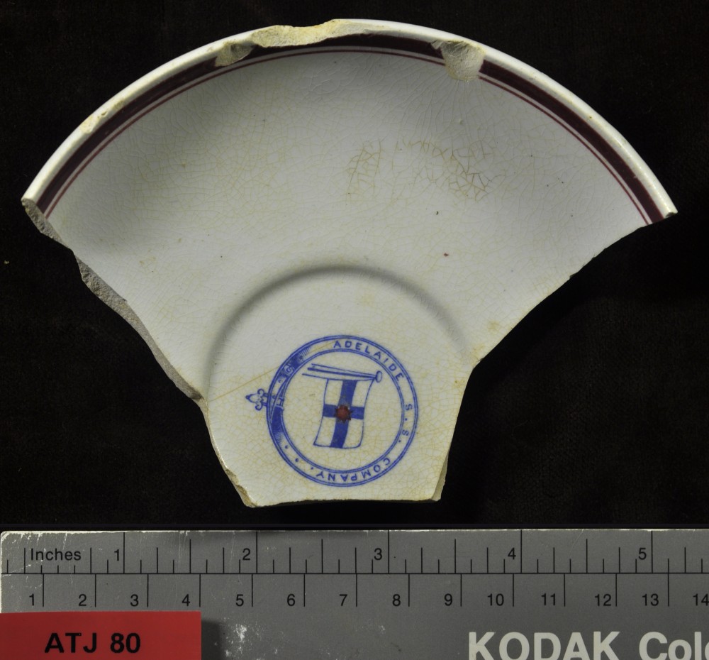 ATJ80 Patterned Earthenware artefact recovered from Albany Town Jetty site
