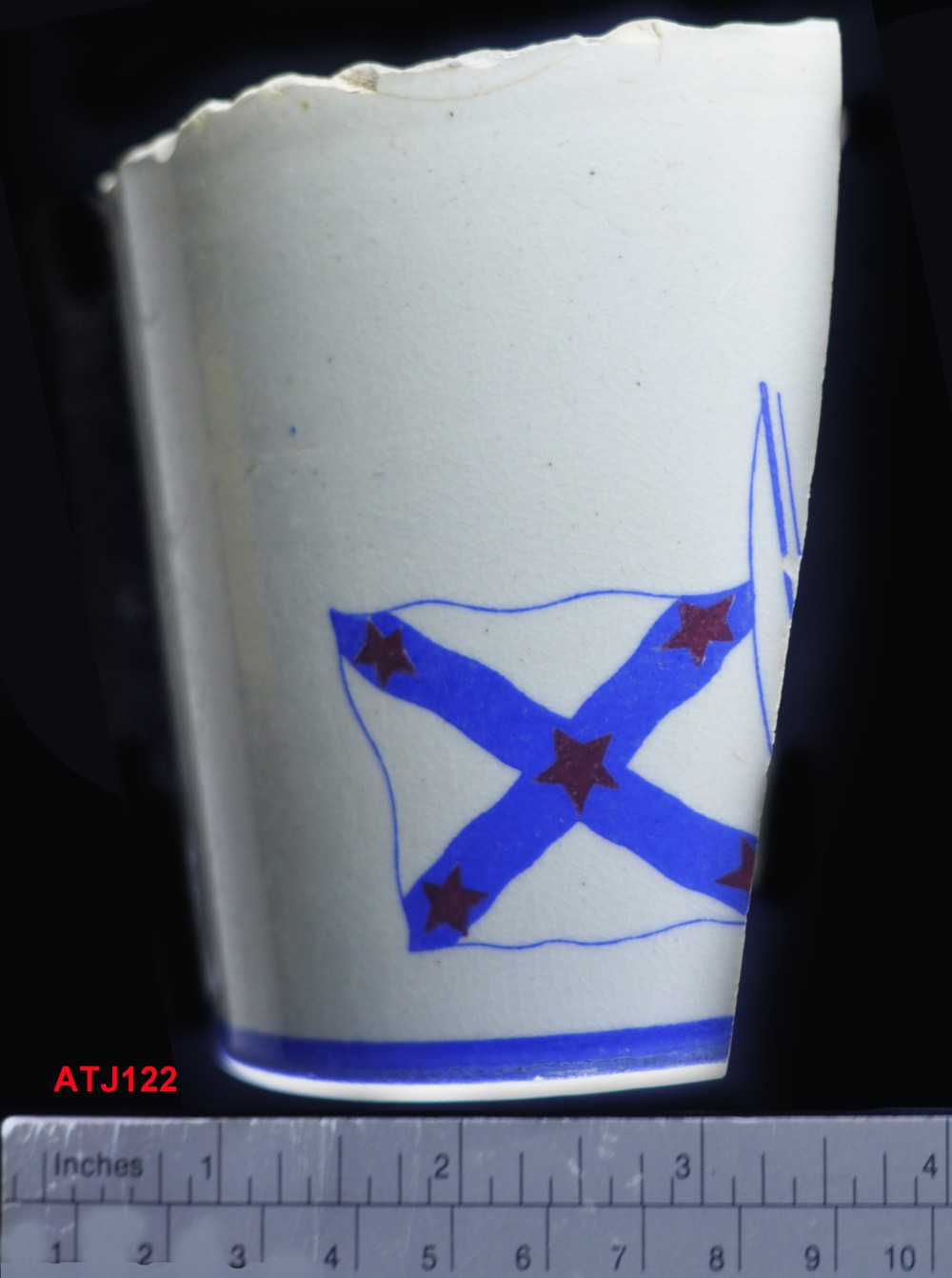 Patterned Earthenware artefact recovered from Albany Town Jetty site