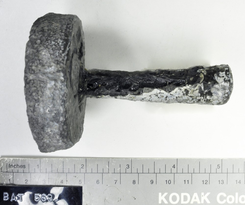 BAT569 Lead artefact recovered from Batavia