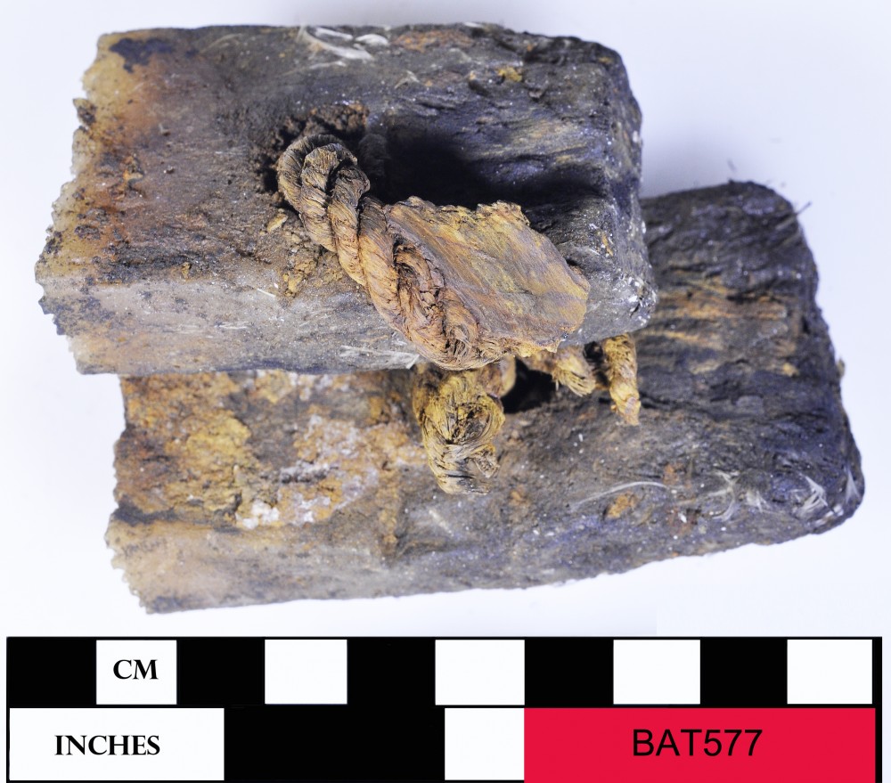 BAT577 Rope/leather/etc. artefact recovered from Batavia