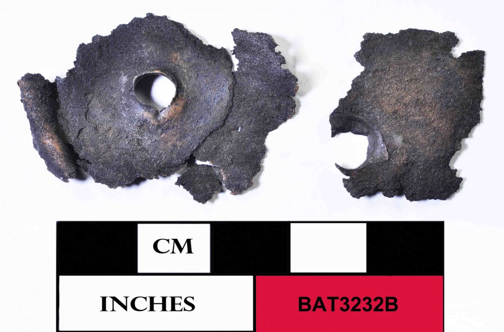 BAT3232B Copper/brass artefact recovered from Batavia