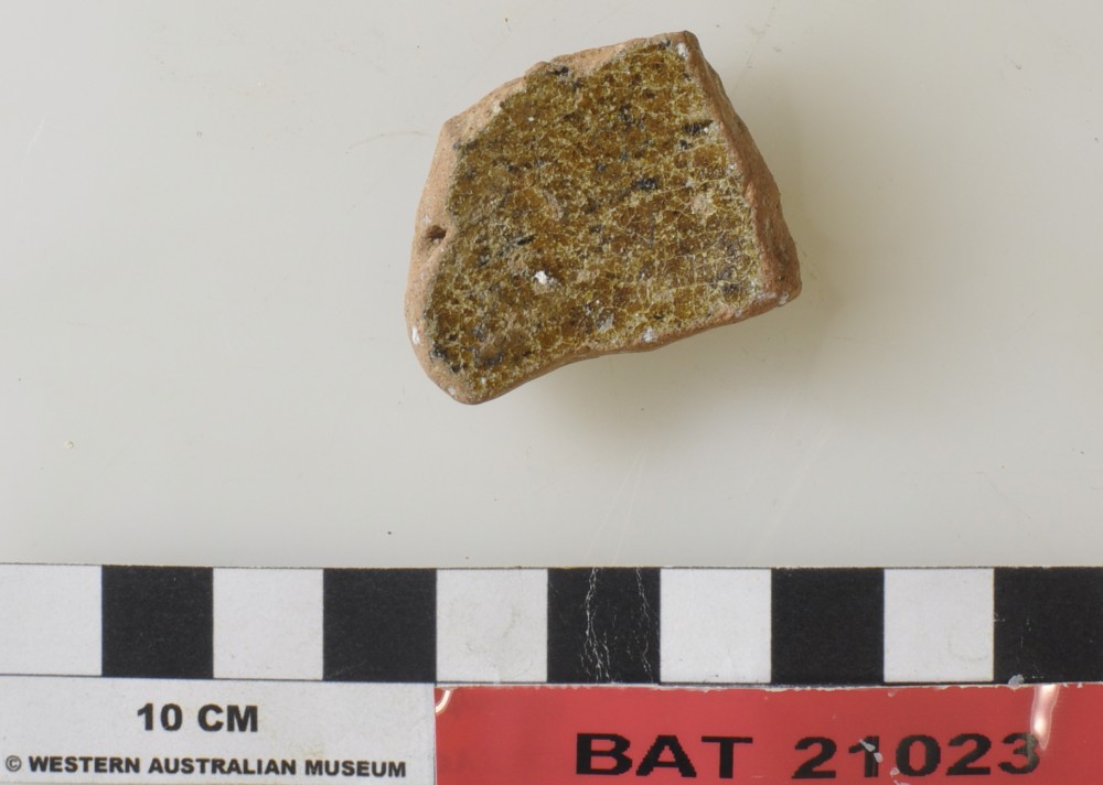 BAT21023 Earthenware artefact recovered from Batavia
