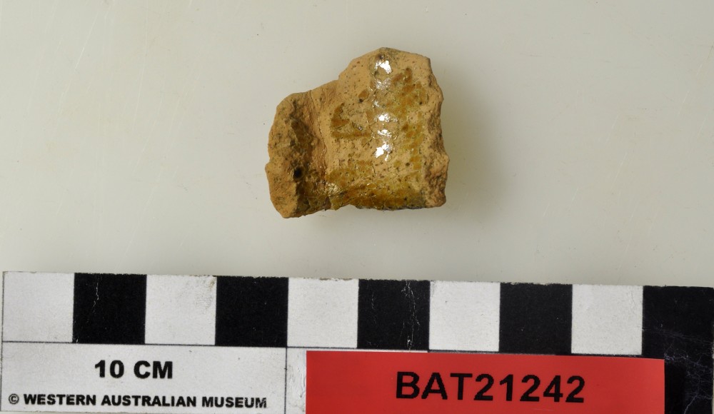 Earthenware artefact recovered from Batavia