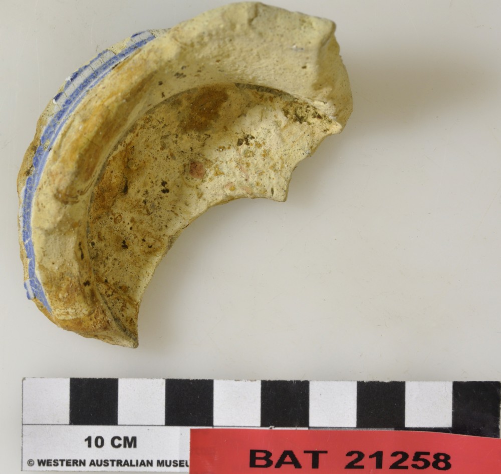 BAT21258 Majolica artefact recovered from Batavia
