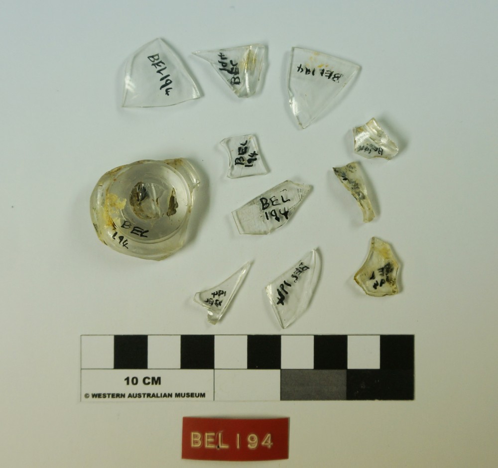 Glass artefact recovered from Belinda