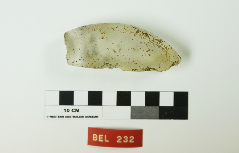 Glass artefact recovered from Belinda