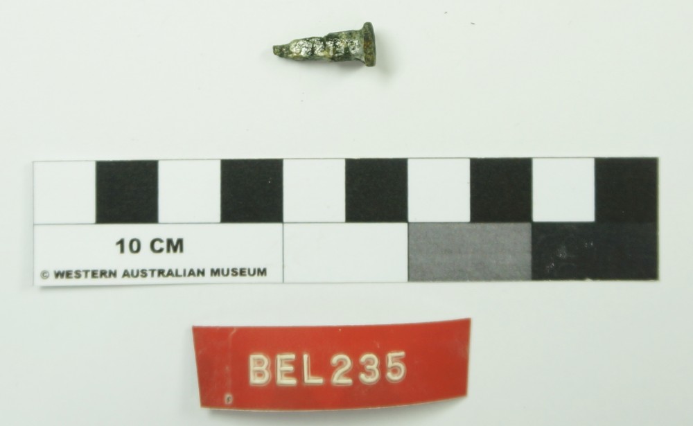 BEL235 Copper/brass artefact recovered from Belinda