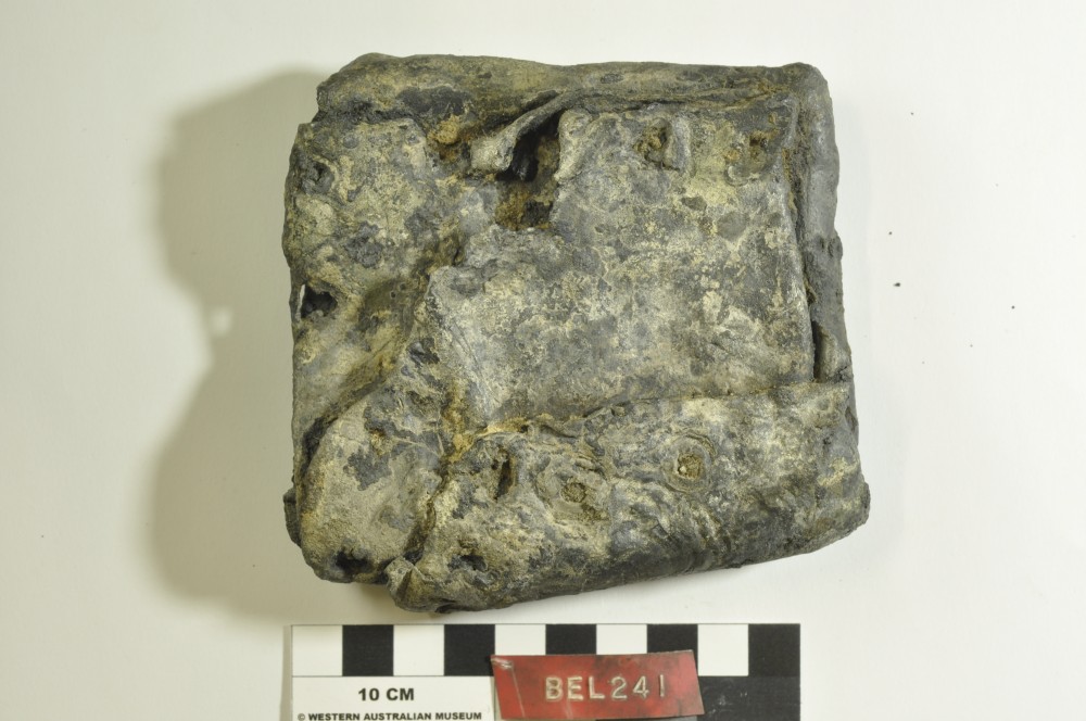 BEL241 Lead artefact recovered from Belinda