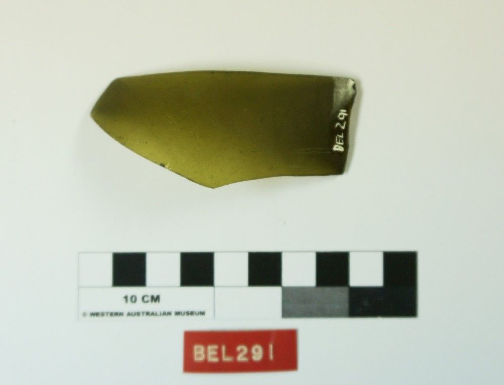 BEL291 Glass artefact recovered from Belinda